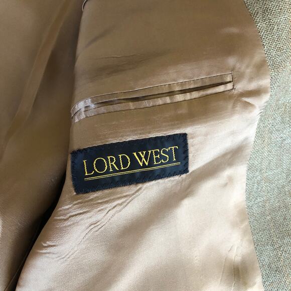 Vintage 90s Lord West Lambswool Sport Coat 42R Brown Tweed Blazer Made in Israel - Picture 9 of 13